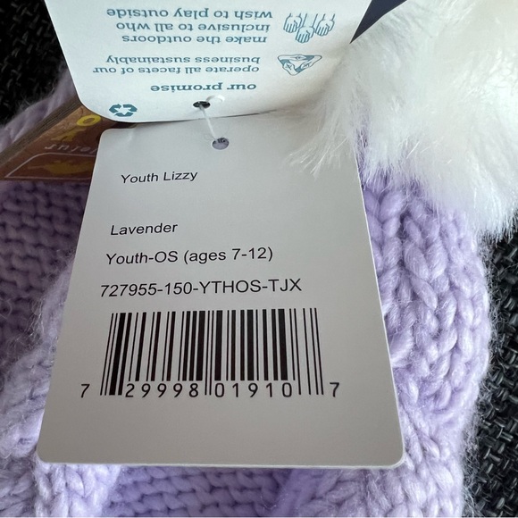 NWT Youth Turtle Fur Lavender Pom Pom Beanie - Picture 7 of 10